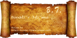 Bondár Tímea névjegykártya