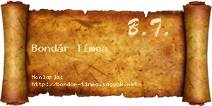 Bondár Tímea névjegykártya